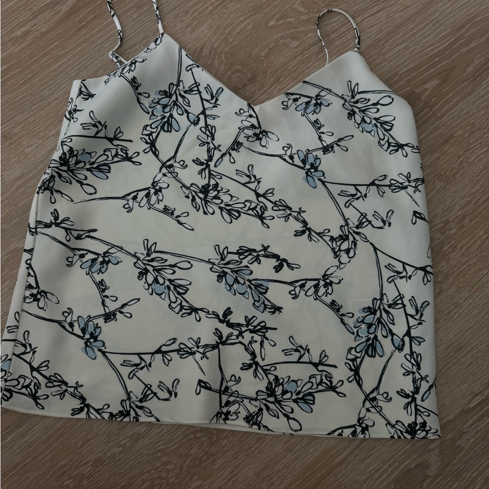 Club Monaco Black and White Floral Camisole